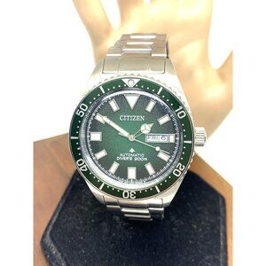 Citizen Men's Watch NY0121-50X Promaster Automatic Diver Green Dial Steel 41mm